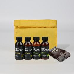 Портативный набор туалетных принадлежностей в черной сумочке, 5 предметов