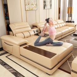 Белый многофункциональный кожаный диван