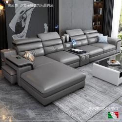 Белый многофункциональный кожаный диван