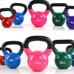 Набор железных гирь для фитнеса с резиновым покрытием