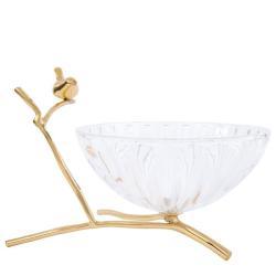 Винтажные декоративные тарелки из хрусталя с медной рамкой