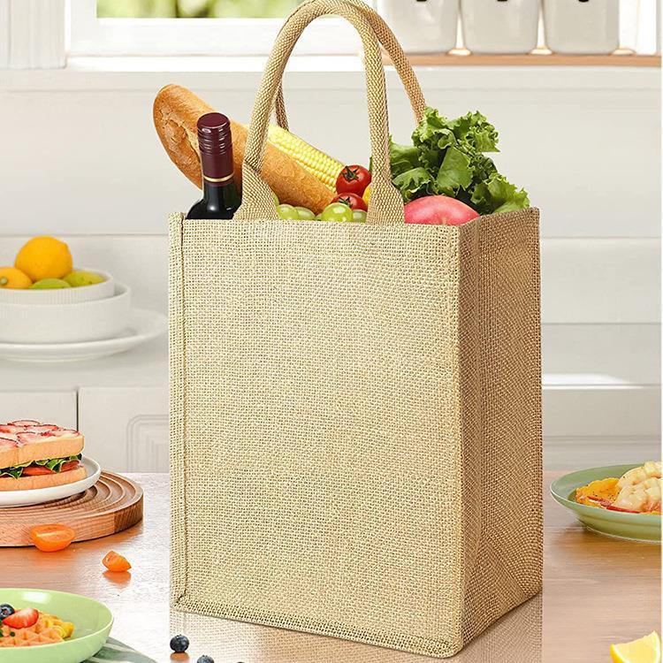 Водонепроницаемая сумка для покупок из джутового холста с логотипом