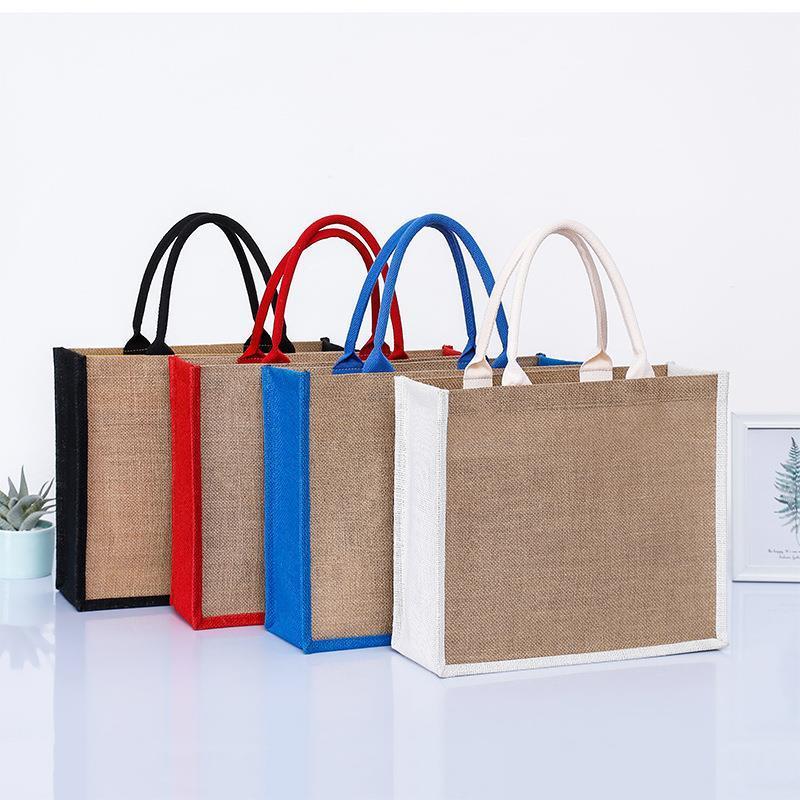 Сумка для покупок из мешковины с логотипом 