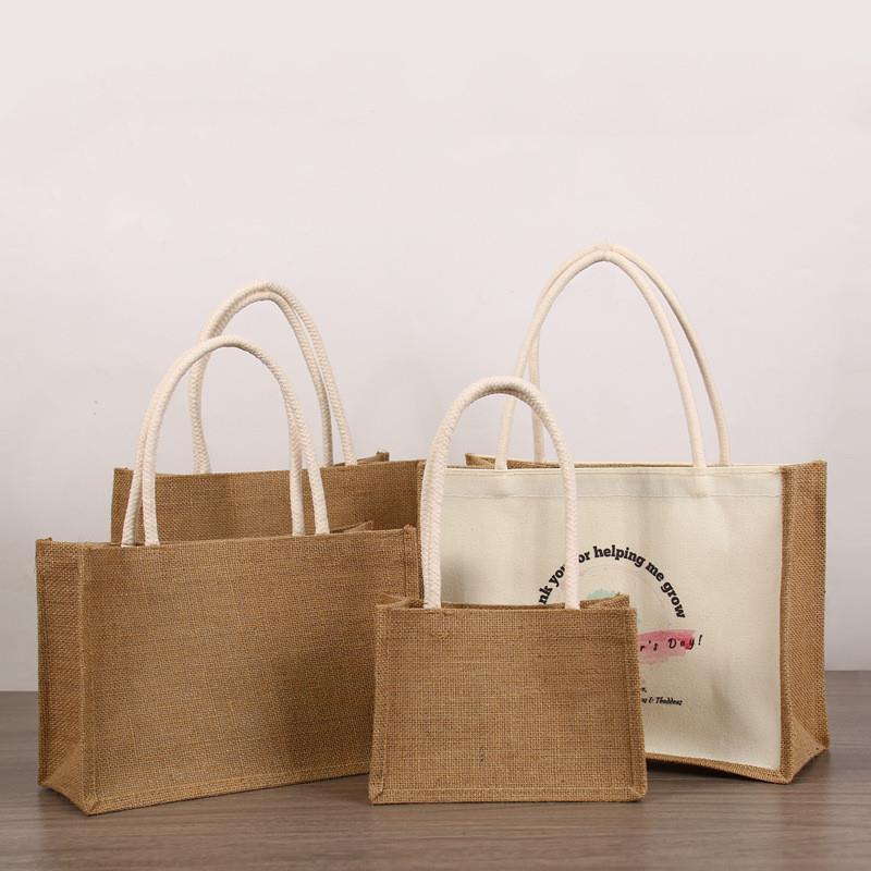 Пляжная сумка из льняного холста с логотипом на заказ