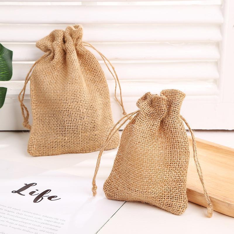 Сумка на шнуровке из мешковины 