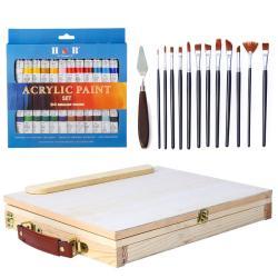 Акриловый набор для рисования с деревянным мольбертом, для детей