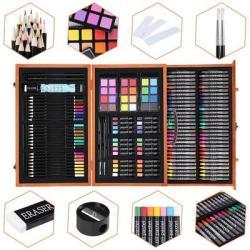 Мега набор для рисования в деревянной коробке из 142 предметов 
