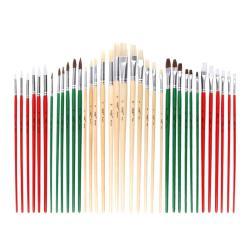 Набор художественных кистей с деревянной ручкой, 36 шт