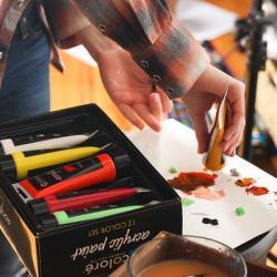 Нетоксичные акриловые краски премиум-класса, 12 цветов, набор 75 мл