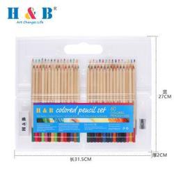 Набор цветных карандашей из натурального дерева, 60 цветов