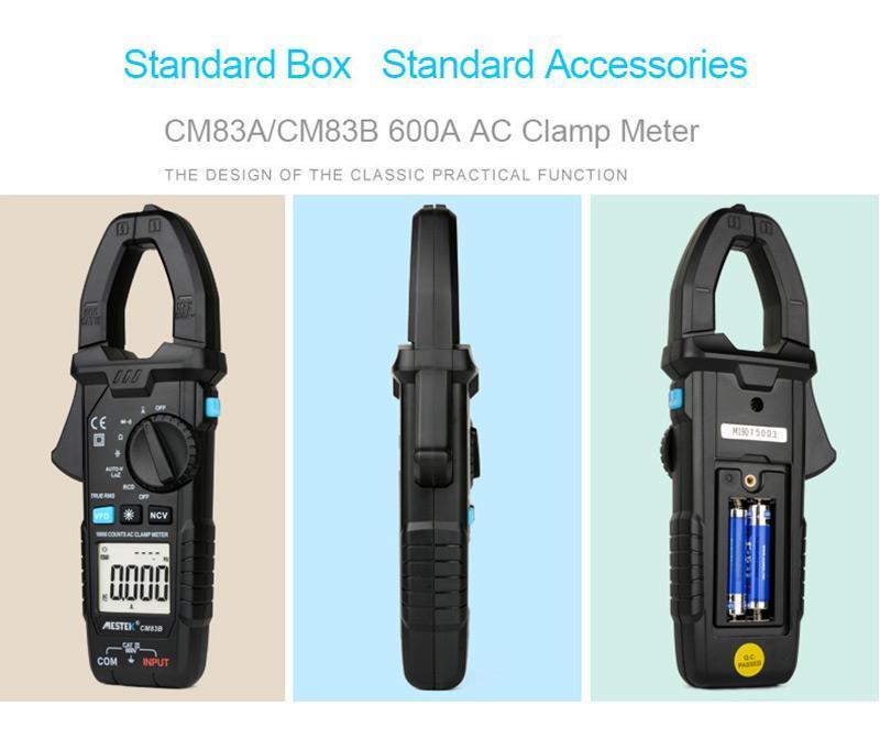 Цифровые клещи MESTEK 600A AC Current AC/DC 