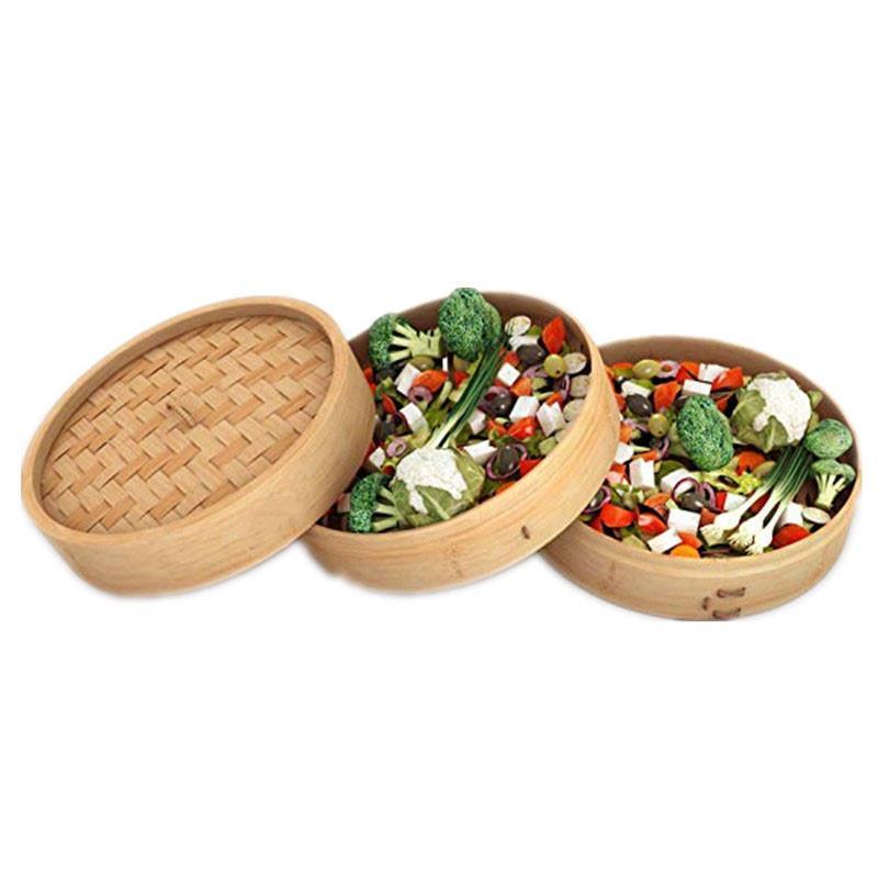 Пароварка для пельменей из натурального бамбука 10-дюймовый набор