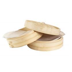 Пароварка для пельменей из натурального бамбука 10-дюймовый набор