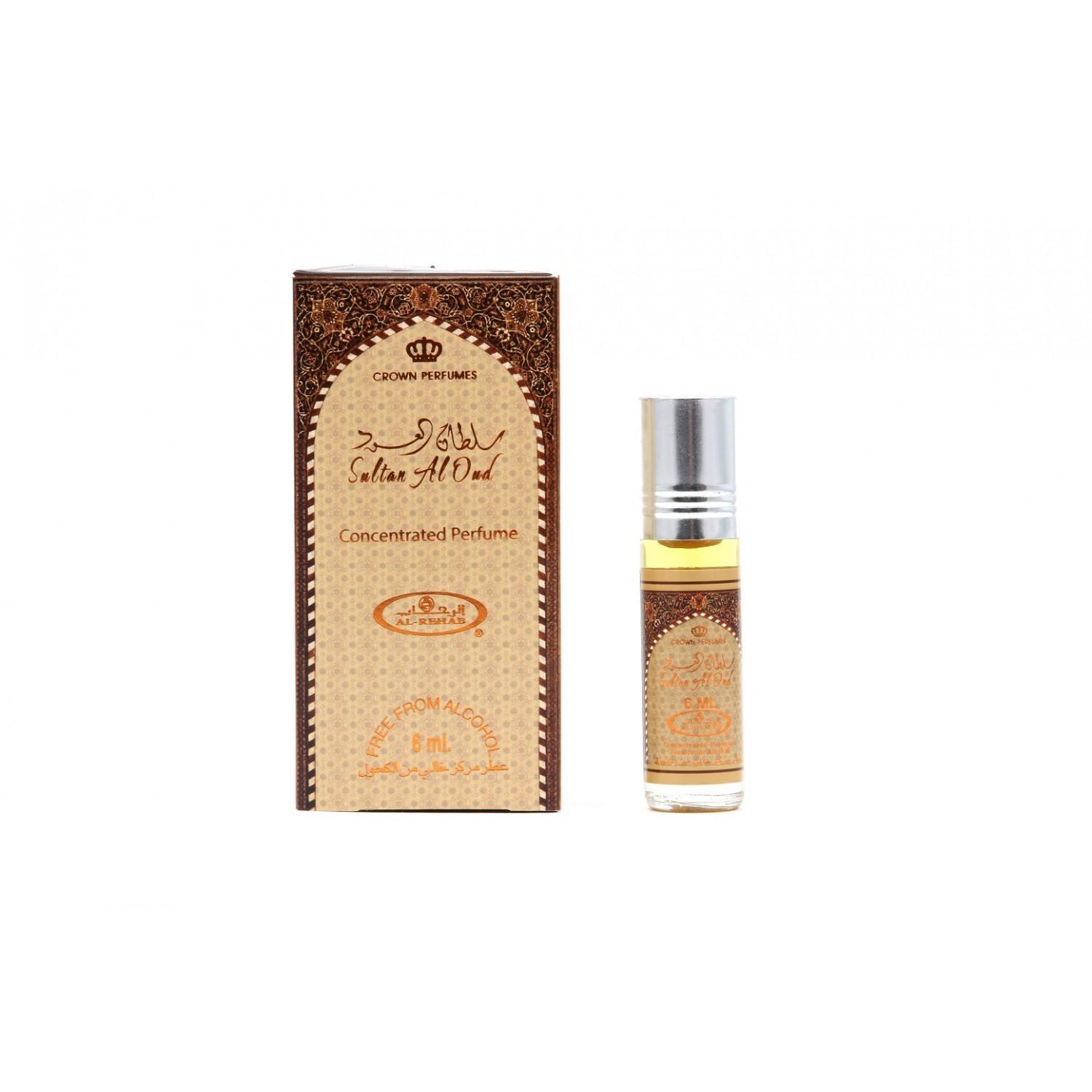 Al Rehab Sultan Al Oud Parfümöl, 6x 6 Ml – 100% ölig, Alkoholfrei, Orientalischer Duft