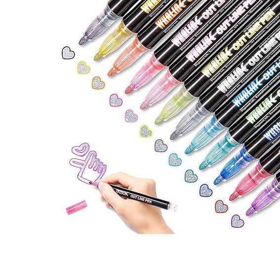 Металлические маркеры с двойной линией для открыток и эскизов (арт. 21101942)