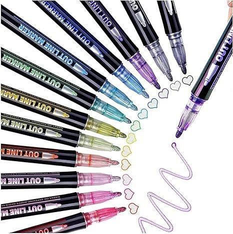 Металлические маркеры для открыток и альбомов с мерцанием (арт. 21101950)