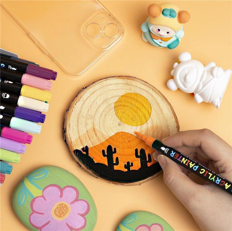 Акриловые маркеры с двойными наконечниками для рисования на холсте (арт. 21101975)