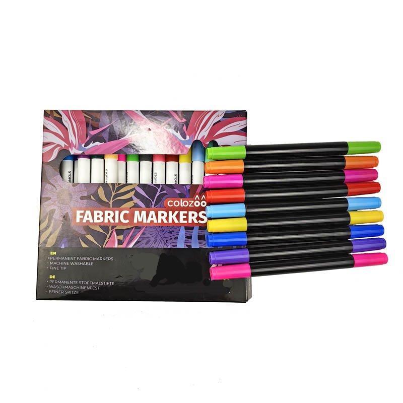 Тканевые маркеры с двойным наконечником, 12 цветов, двусторонние (арт. 21102069)