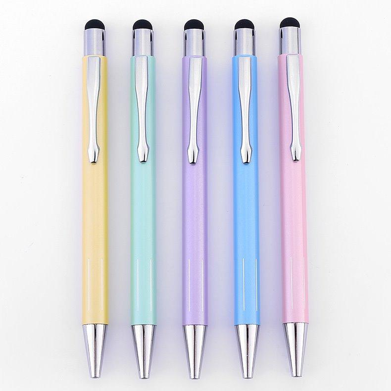 Металлическая шариковая ручка 2 в 1 с логотипом и стилусом для продвижения (арт. 21082017)