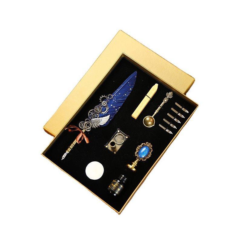 Высококачественный набор перьевых ручек с подарочной коробкой и печатью (арт. 21082033)