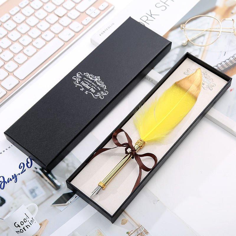 Набор перьевых ручек с разноцветными перьями и логотипом на заказ (арт. 21082037)