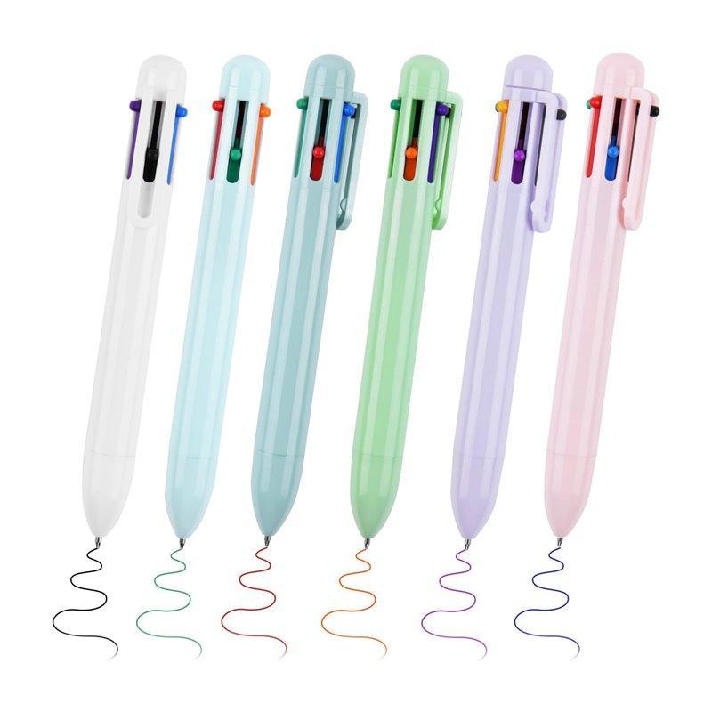 Пластиковые многоцветные ручки 0,5 мм, шариковые ручки 6-в-1, Macaron 6 цветов (арт. 21082063)