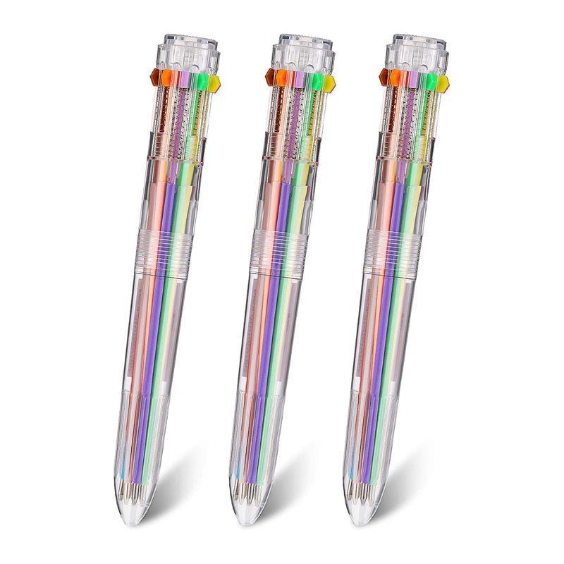 Прозрачная многоцветная шариковая ручка 10 в 1, рекламный подарок с логотипом (арт. 21082065)