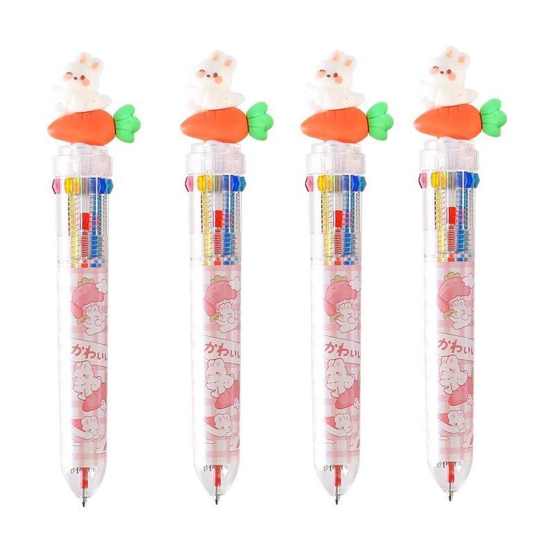 Розовая шариковая ручка с мультяшным рисунком, 10 цветов, на заказ (арт. 21082072)