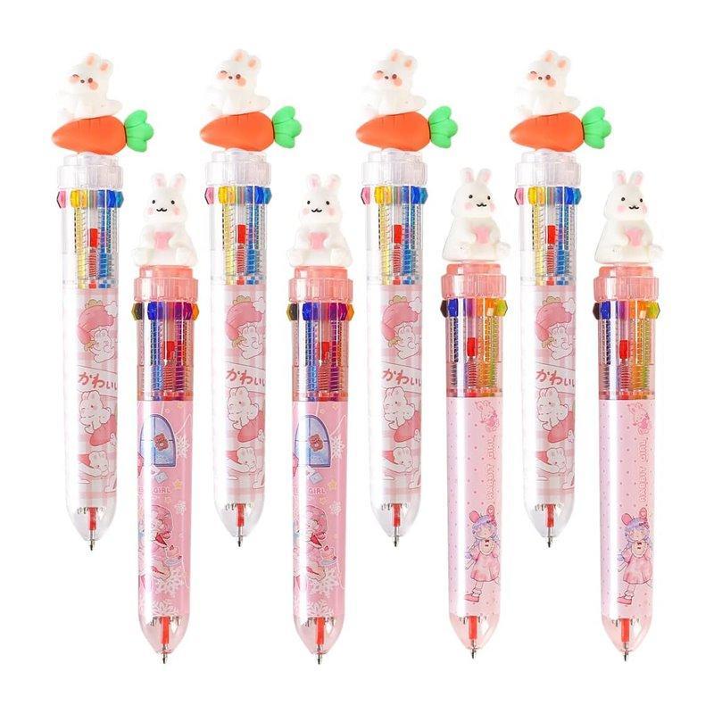 Цветная шариковая ручка Rabbit Pen, 10 цветов в одной ручке с логотипом (арт. 21082073)