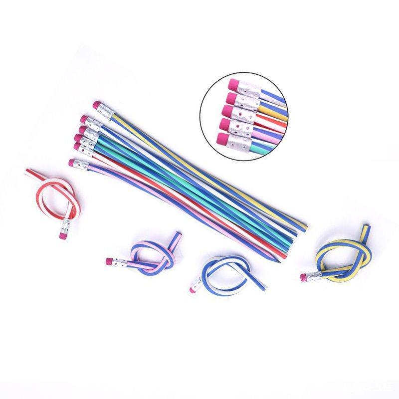 Разноцветные гибкие карандаши с ластиком, на заказ, для обучения письму (арт. 21082076)