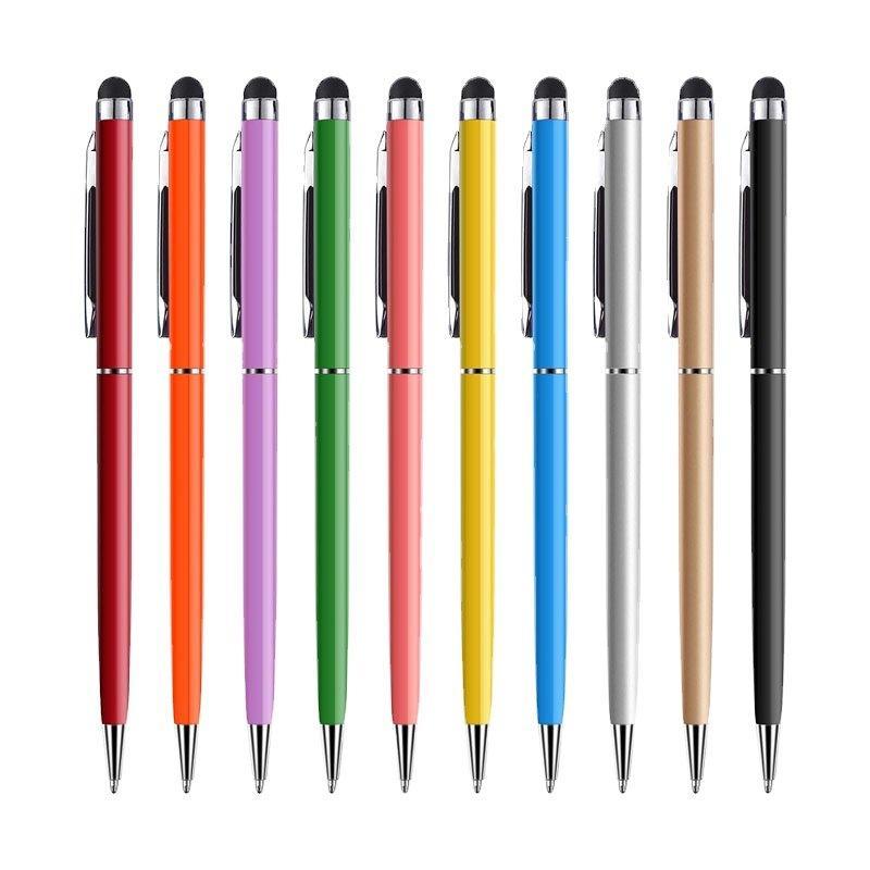 Пластиковая ручка-стилус 2 в 1 с логотипом, рекламная подарочная ручка (арт. 21082100)