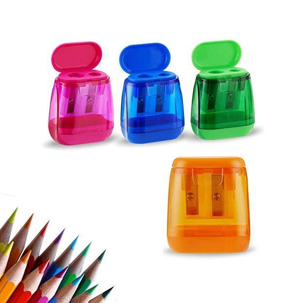 Цветная точилка для карандашей с двумя отверстиями для детей и взрослых (арт. 21082148)