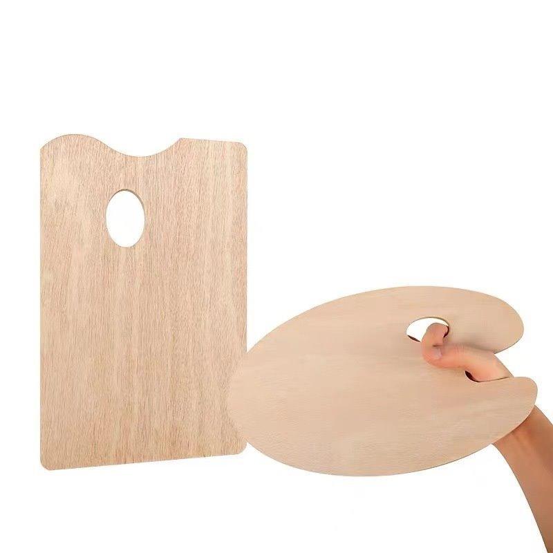 Деревянная палитра для масляных и акварельных красок, с отверстием для большого пальца (арт. 21082370)