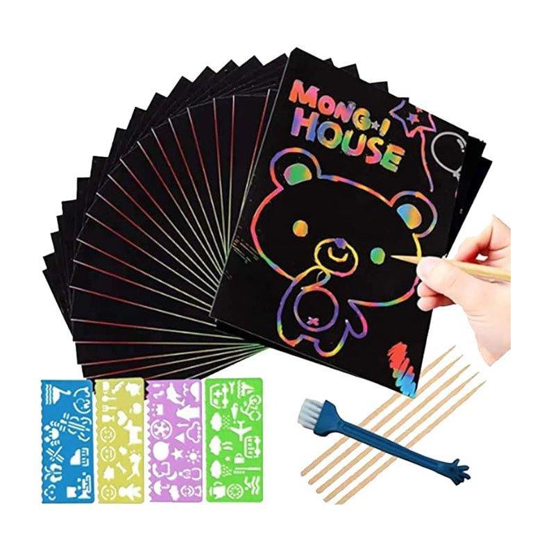 Набор для творчества из волшебных скретч-листов Rainbow Black, блокноты для рисования (арт. 21082448)