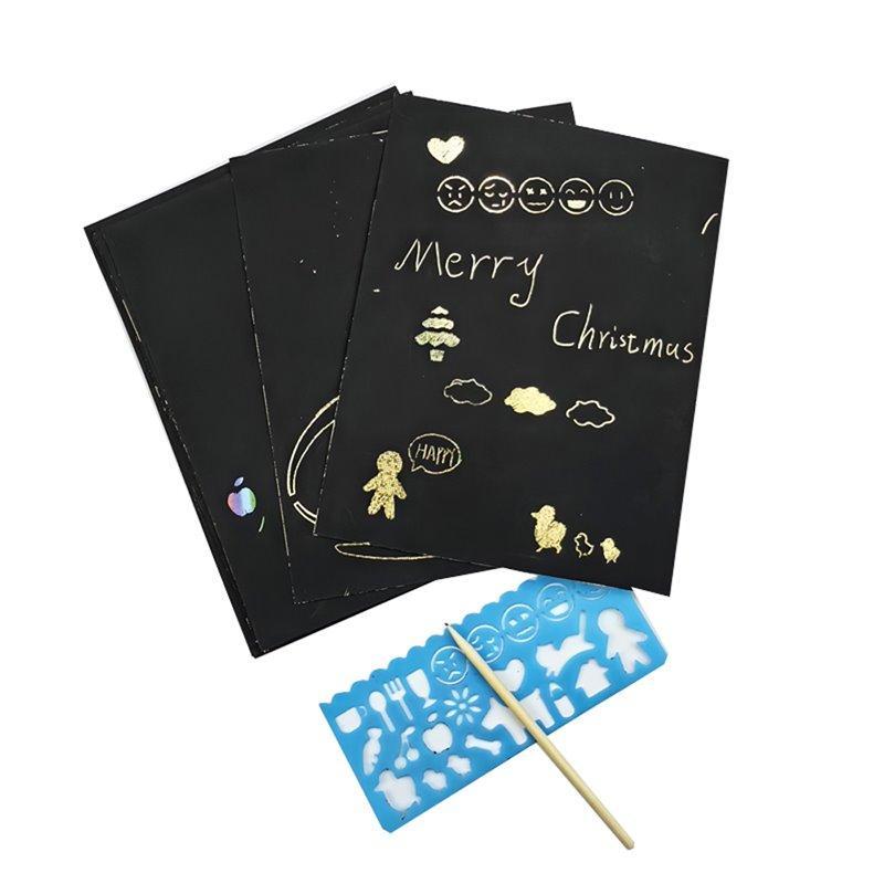 Набор скретч-бумаги для мальчиков и девочек, подарок на День рождения и Рождество (арт. 21082451)