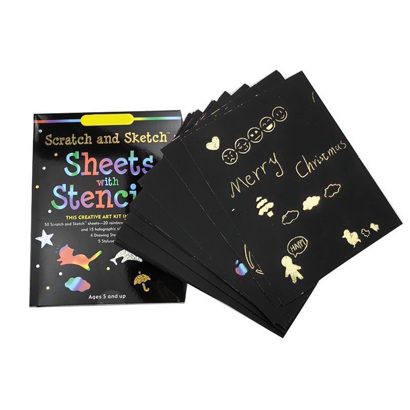 Набор для DIY скретч-бумаги, радужная магическая бумага для Рождества (арт. 21082452)