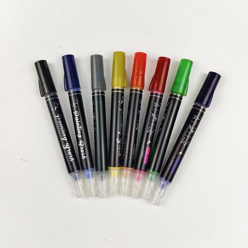 Кисточка и фломастер с блестками в 8 цветах с металлическим эффектом (арт. 21082472)