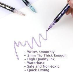 Маркерные ручки с блестками и двойной линией, 3 мм для искусства (арт. 21101951)