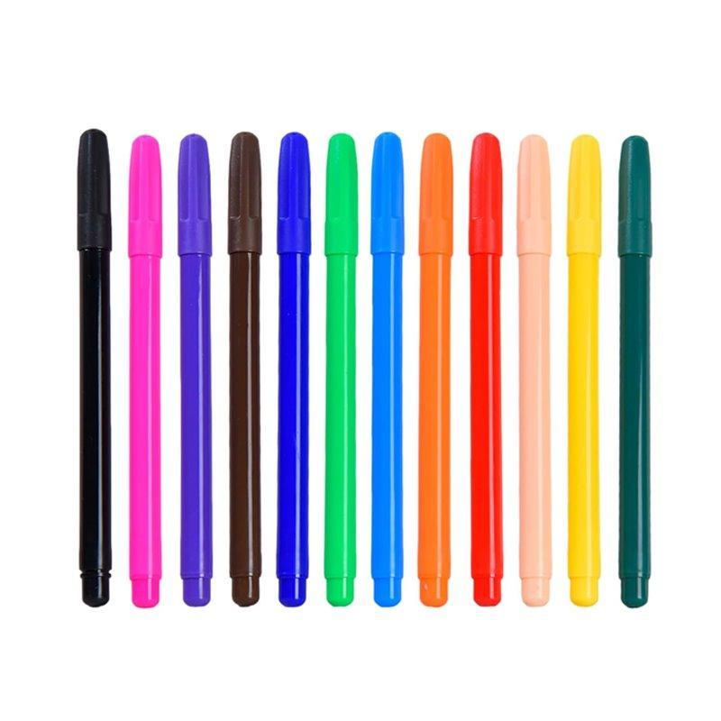 Моющиеся акварельные маркеры, 12 цветов, для детей, тонкие наконечники (арт. 21101995)