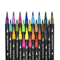 Набор фломастеров с кистью и тонким наконечником для раскрашивания книг (арт. 21102019)