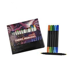 Тканевые маркеры с двойным наконечником, 12 цветов, двусторонние (арт. 21102069)