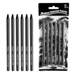 Набор из 6 графитовых карандашей без дерева, подарок для художников и новичков (арт. 21082110)