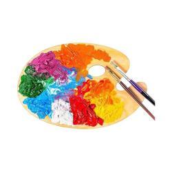 Деревянная палитра для смешивания красок с логотипом, с отверстием для пальца (арт. 21082369)