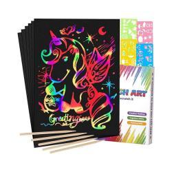 Подарочные блокноты для рисования, волшебные скретч-листы, набор для рукоделия для детей (арт. 21082443)
