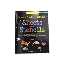 Радужная скретч-бумага с объемными шаблонами и наклейками для детей (арт. 21082454)