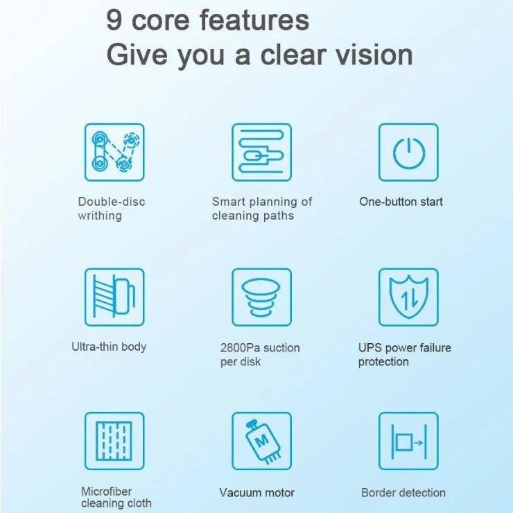 Робот для окон с управлением через приложение для двусторонней очистки стекол (арт. 29101929)