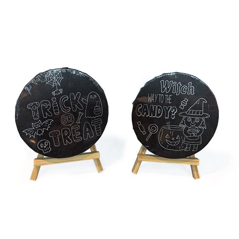 Холст с логотипом, чёрный круглый для детей с преднапечатанным рисунком (арт. 04111543)