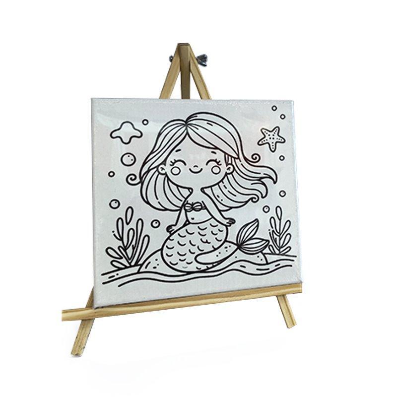 Детский набор для рисования с мультяшными рисунками и холстом на раме (арт. 04111554)