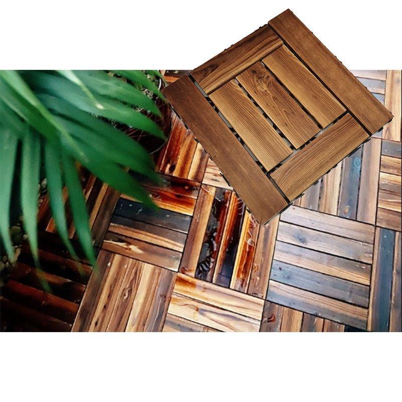 Плитка из акации 30x30 см с пластиковым основанием, 12 планок, для террасы (арт. 04111841)