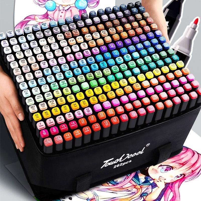 Набор маркеров для рисования и эскизов с двумя концами на основе спирта, 24-168 цветов (арт. 2711753)